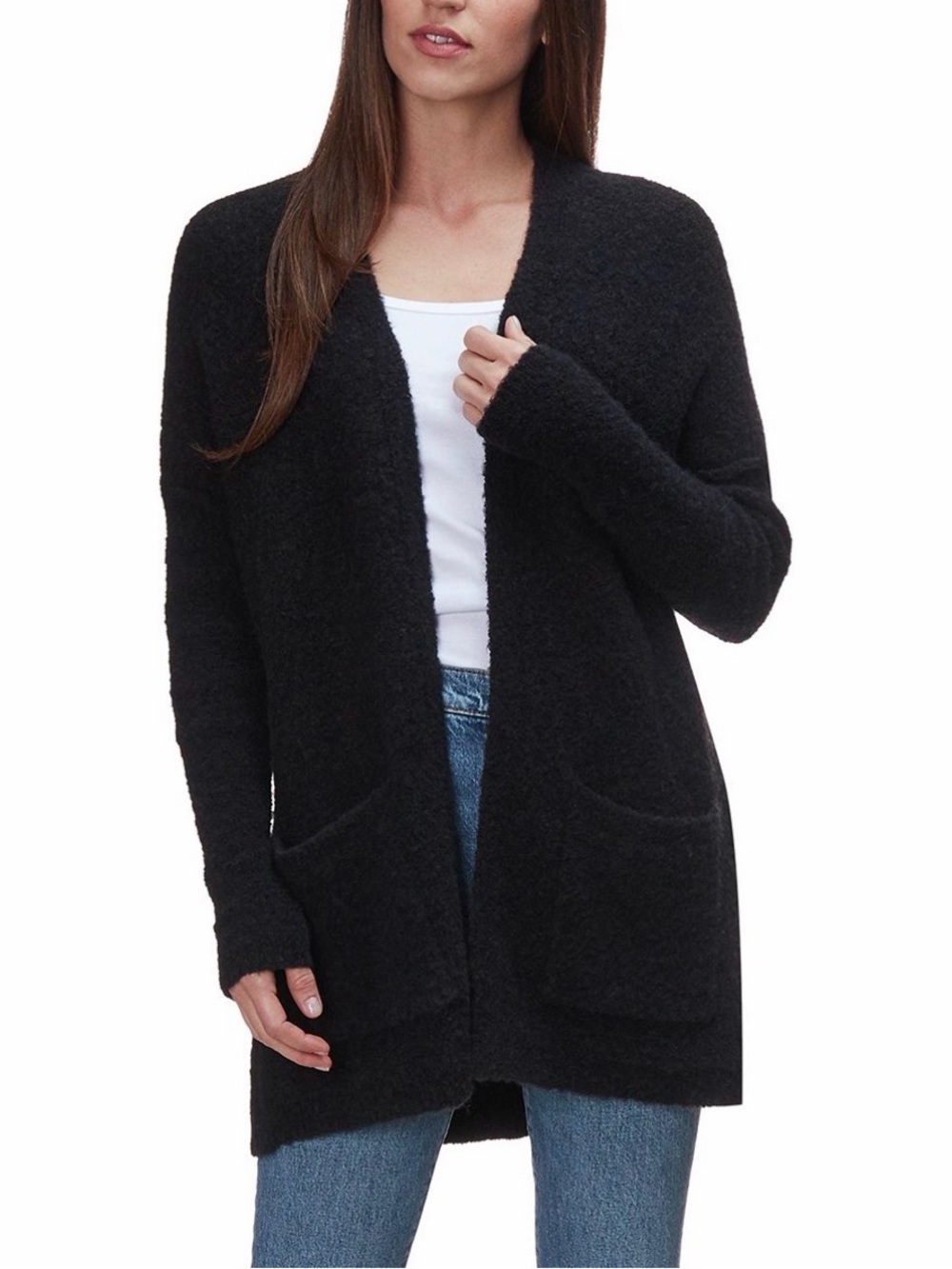 Free People Phantom Black Wool Mohair Oversized Cardigan S
